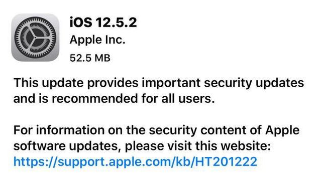桐城苹果手机维修分享iOS12.5.2发布，建议所有老苹果用户安装 